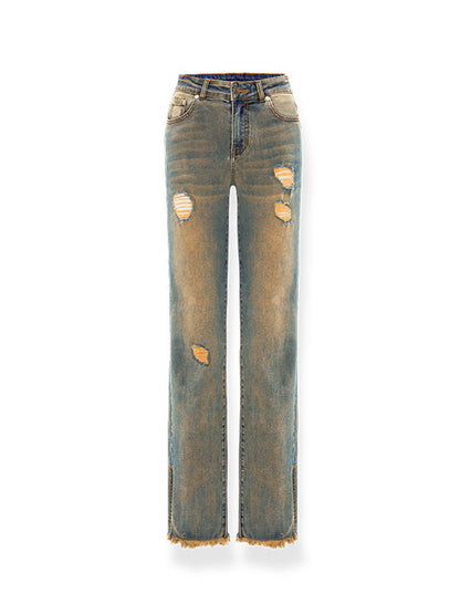 Straight Damage Crash Slim Sliy Denim-Pants