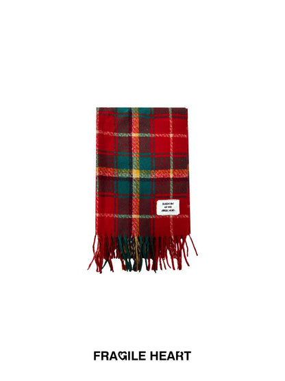 Checked Retro Tassel Casual Simple Muffler