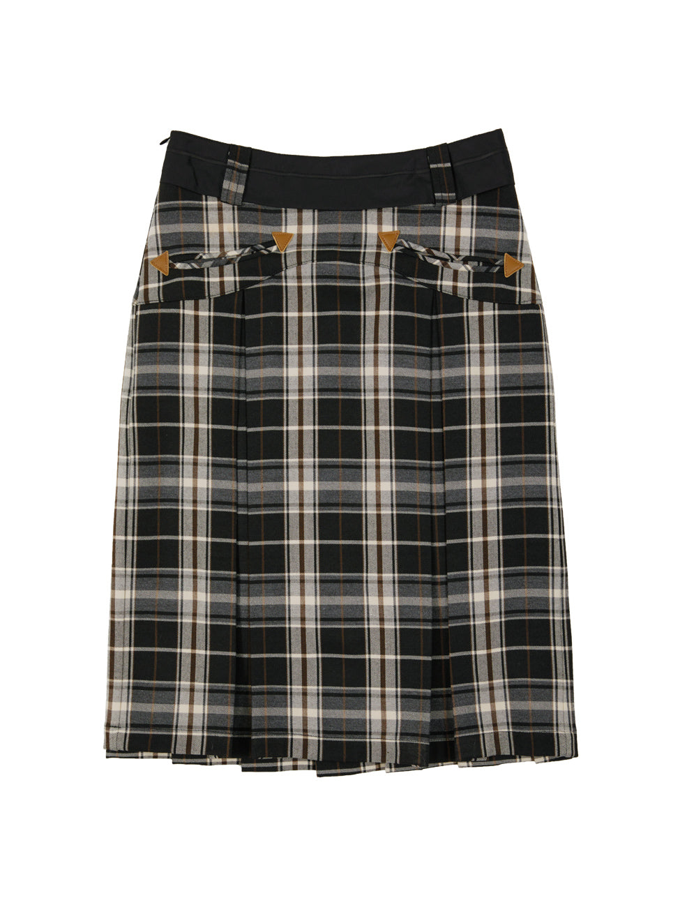 Girly Checked Box-Pleats Retro Chic Skirt