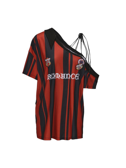 Uniform Soccer One-Shoulder Oversize T-Shirt