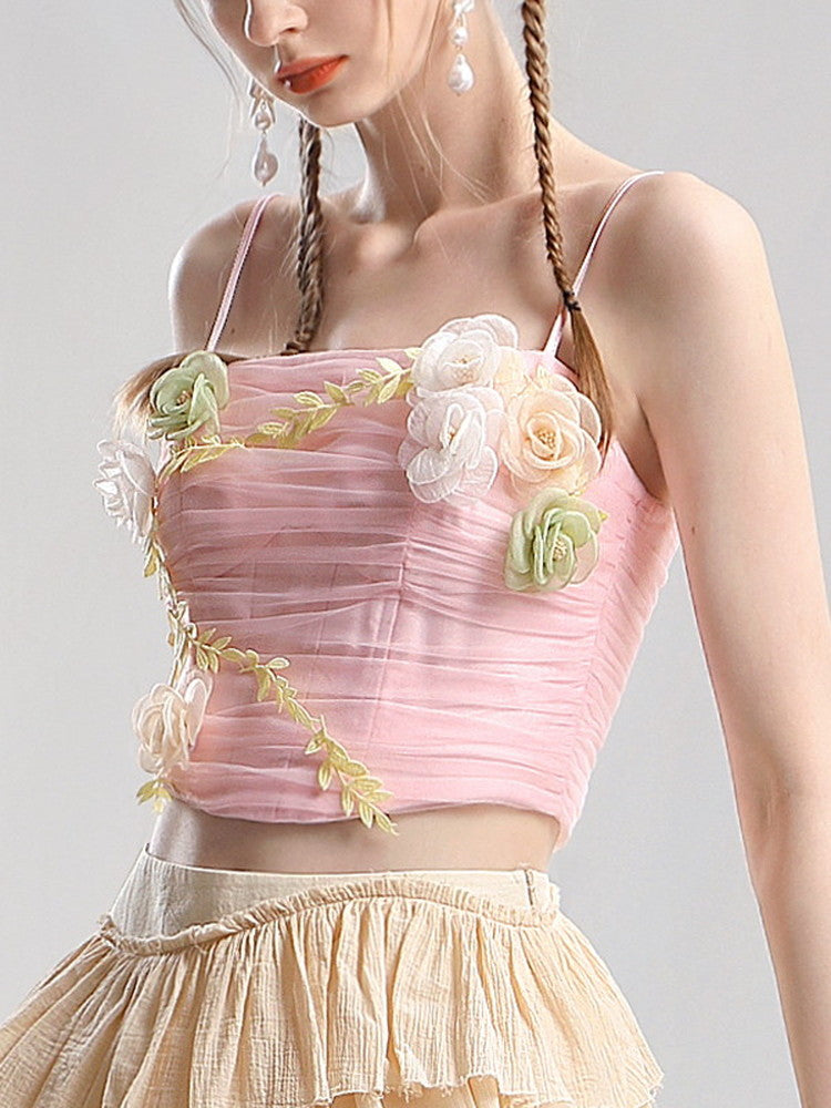 Ciffon Flower Fairy Short Pale-Tone Camisole