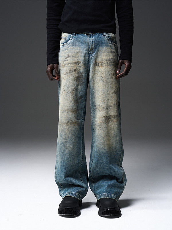 Denim Straight Casual Loose Dirt Pants