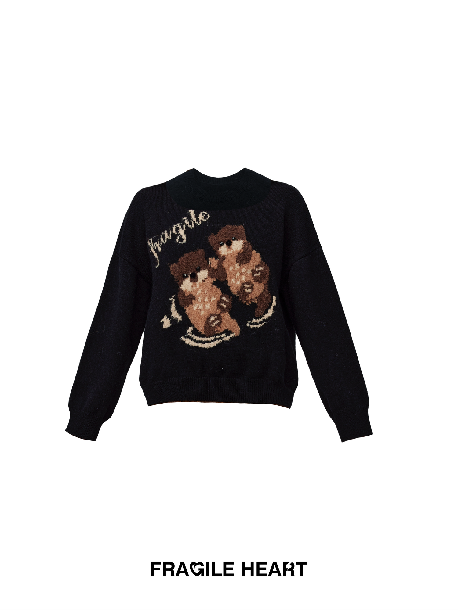 Sea-Otter Crew-Neck Retro Animal Cute Knit