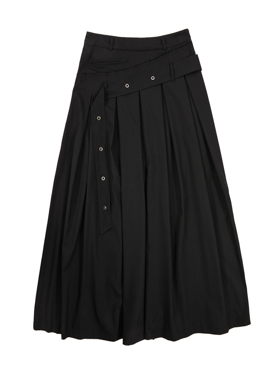 Plain PLEATS SIMPLE FLARE LONG-SKIRT