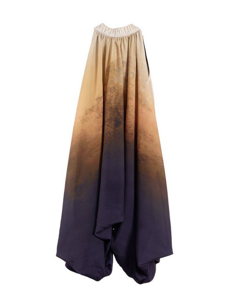 Set-Up Nichi Drape Flare No-Sleeve Gradation Blouse＆Long-Skirt