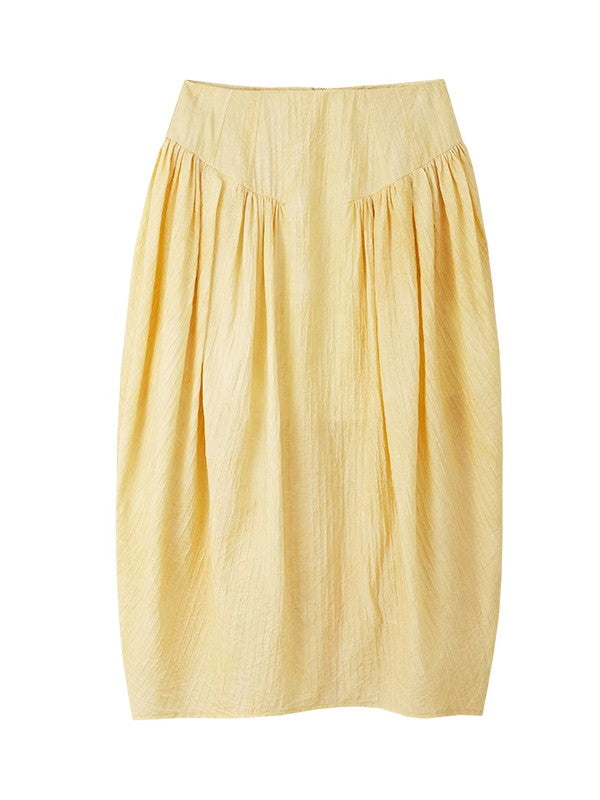 Wrinkled Fluffily Retro Tiered Long-Skirt