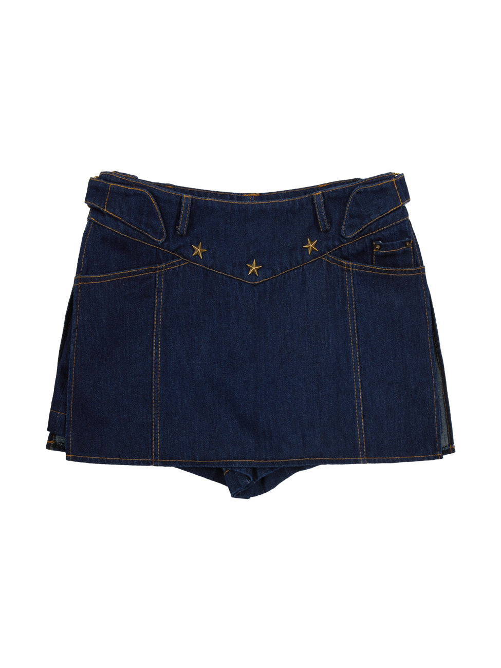 Mini Casual Retro Star Denim-Skirt