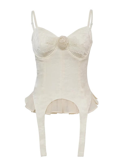 Fleur de rose de dentelle sexy iiner Camisole Bustier