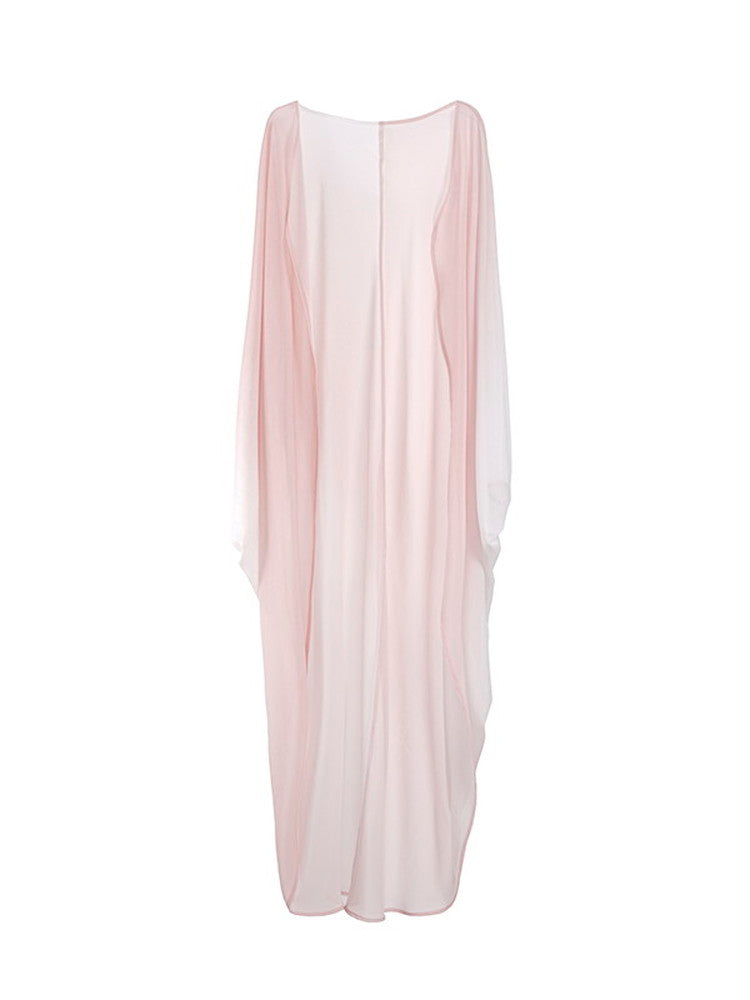 Sheer Ovresize No-Button Fluffily Long-Cardigan