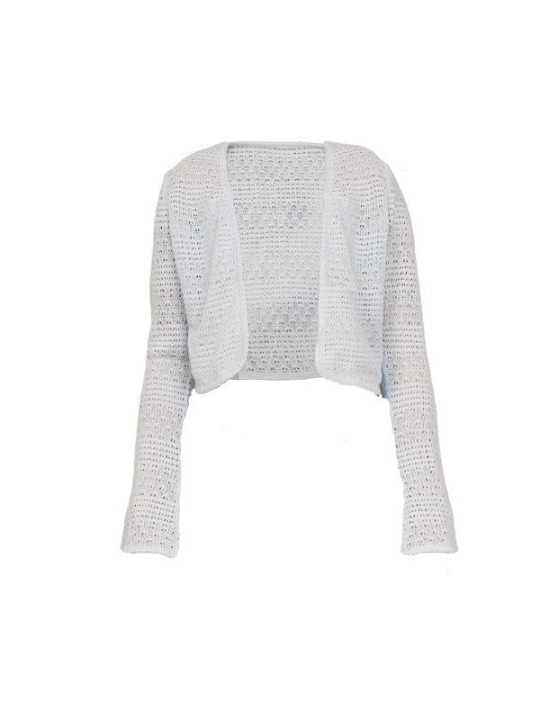 Maille en tricot court rond cardigan simple boléro