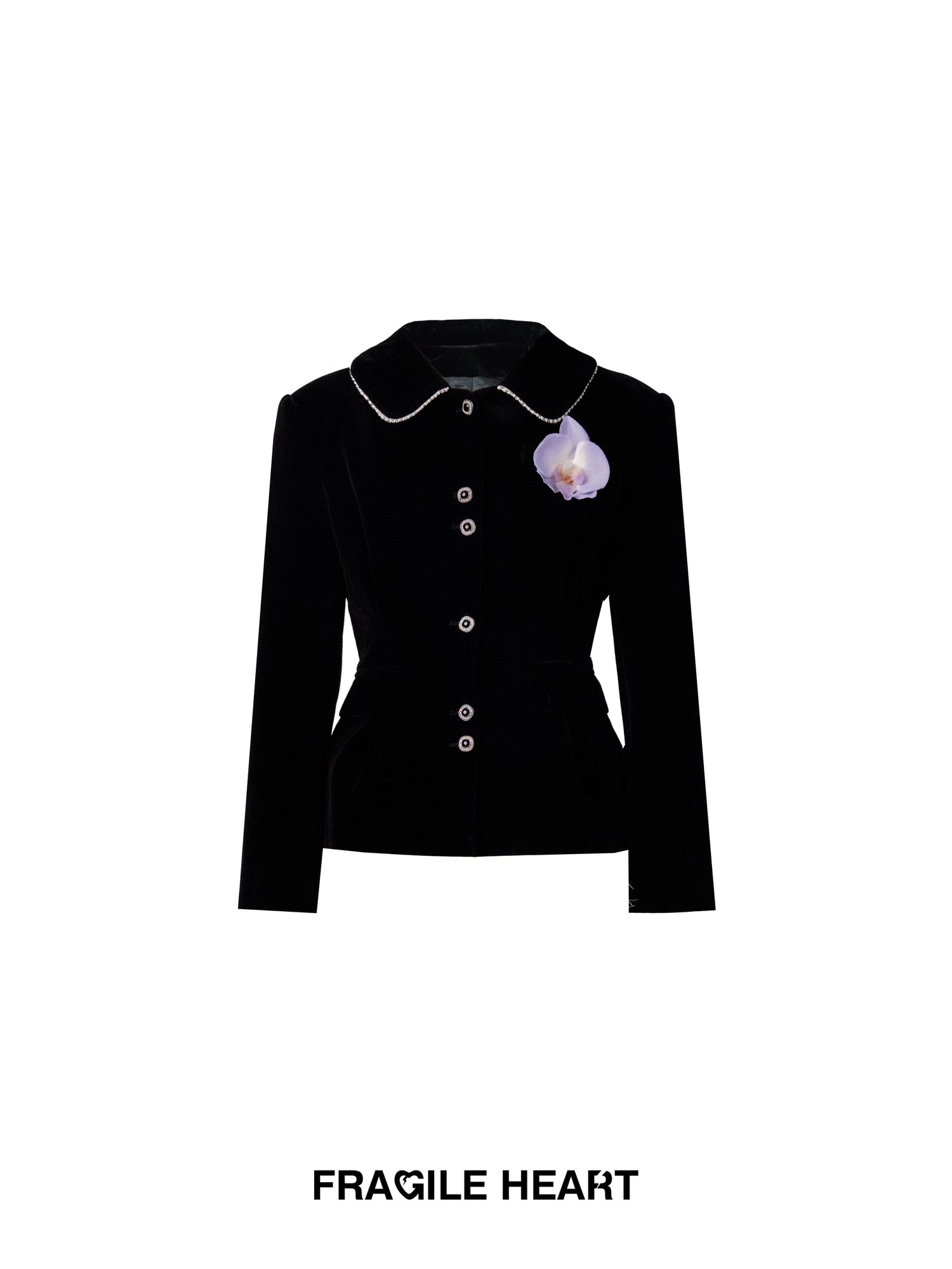 Samt formelle klassische Blumen-Broach-Kurvenjacke