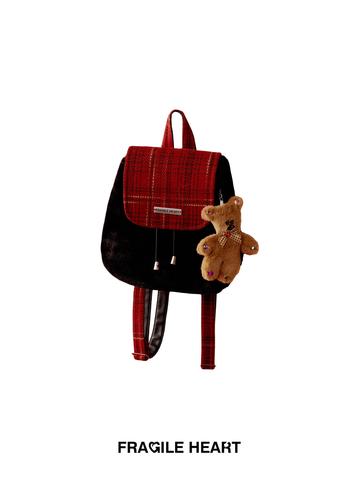 Flap Tweed Compact Girly Retro Backpack