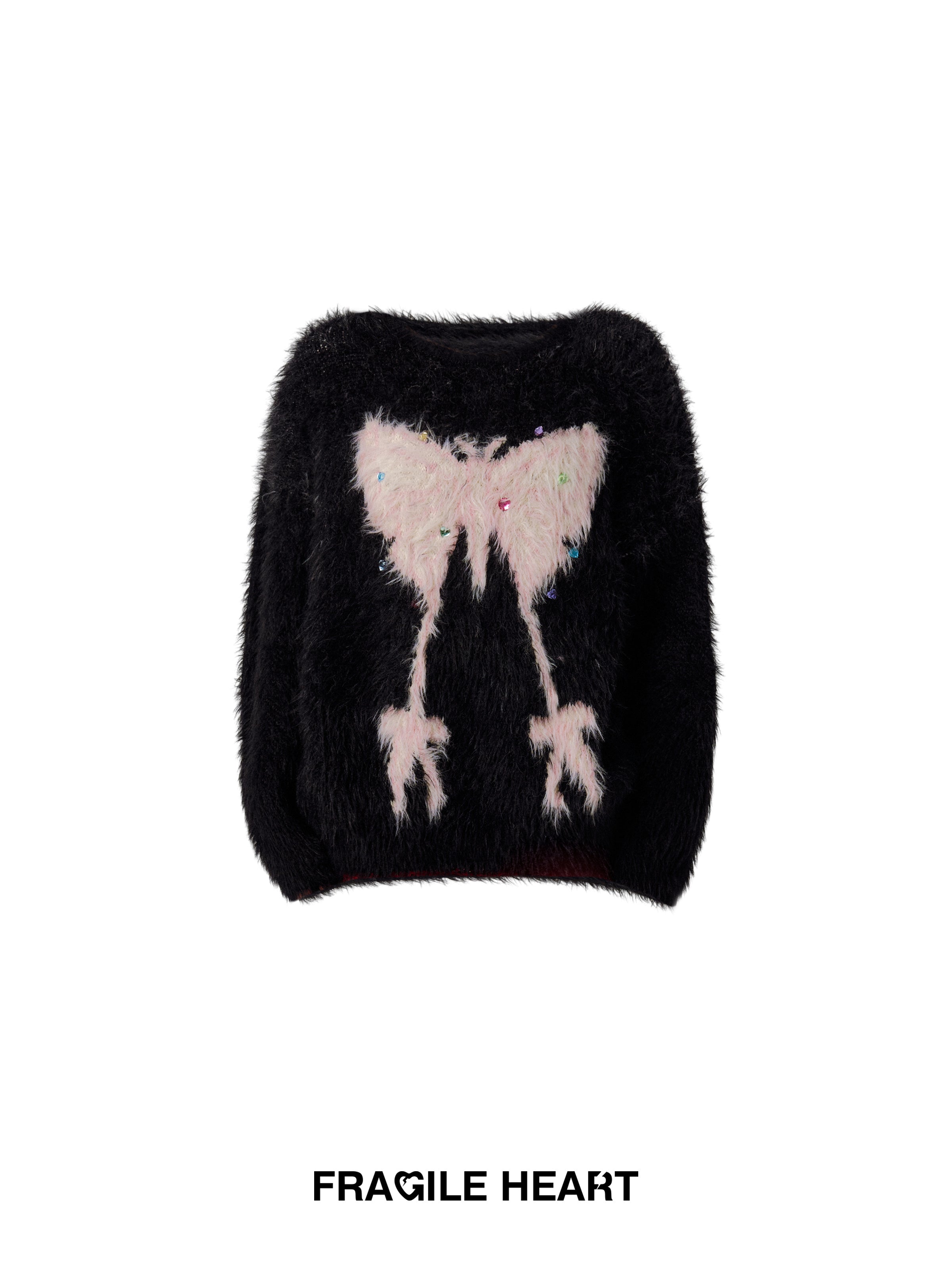 Schmetterling moderner flauschig rundem Chic Bijou-Strass-Mohair-Knuff