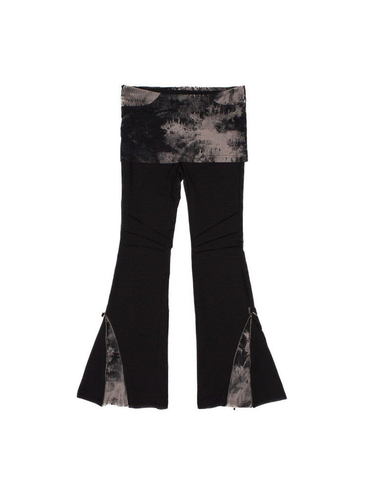 Zip Nichi Punk Denim Flare-Pants