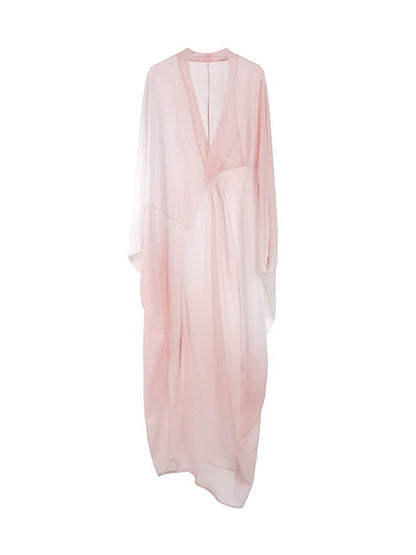 Gradation Nichi Sheer Oversize Dolman Long Dress