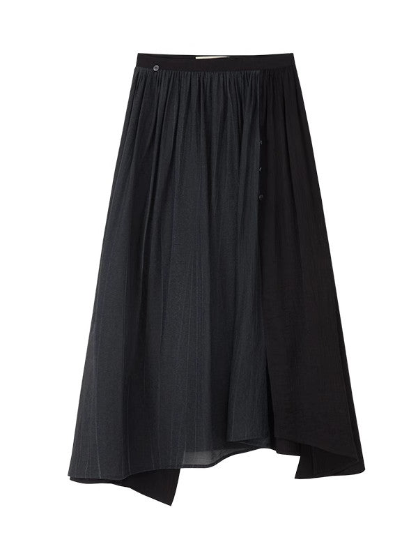 Tie-Dye Nichi Wrap Layered Natural Retro Long-Skirt