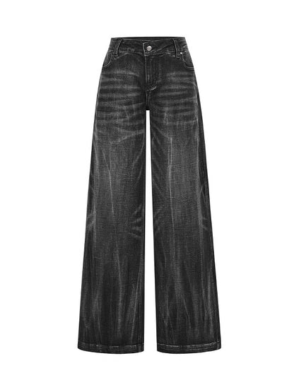 Denim Casual Wide-Big gewaschene Flare-Hose