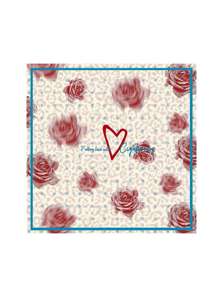 Cute Dot Heart Rose Square Carf