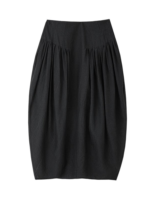 Wrinkled Fluffily Retro Tiered Long-Skirt