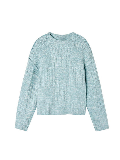 Oversize lâche simple Chic Retro Crew-Neck Treen