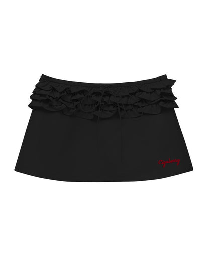 Micro-Mini Frill Tight Skirt