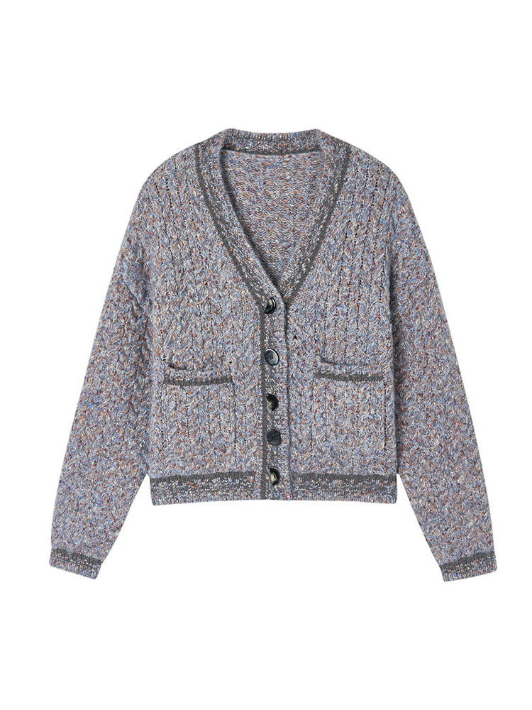 Cardigan à collier en V surtoutant en V