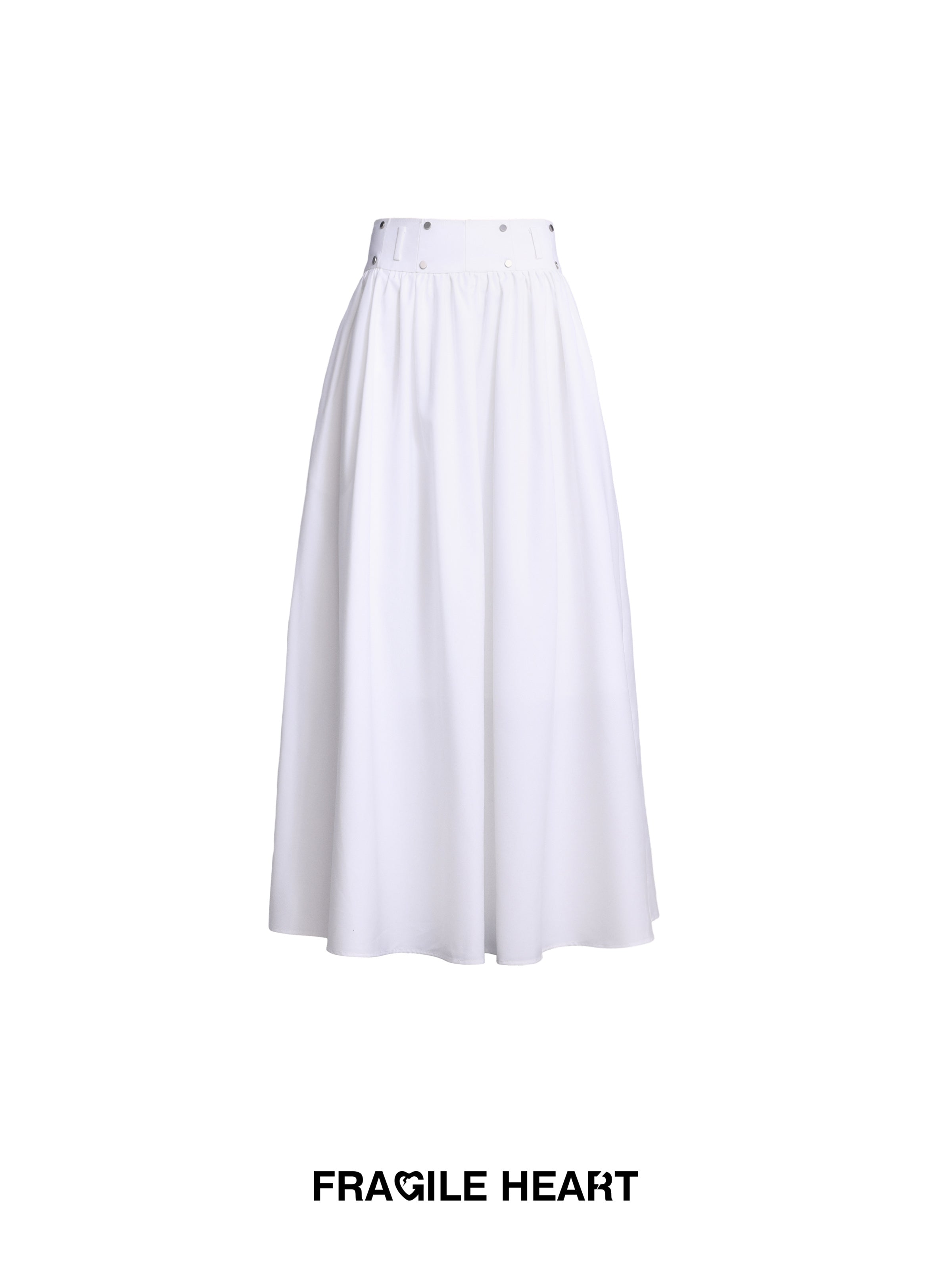 Polo-Neck Retro Monotone Knit&amp;Long-Skirt