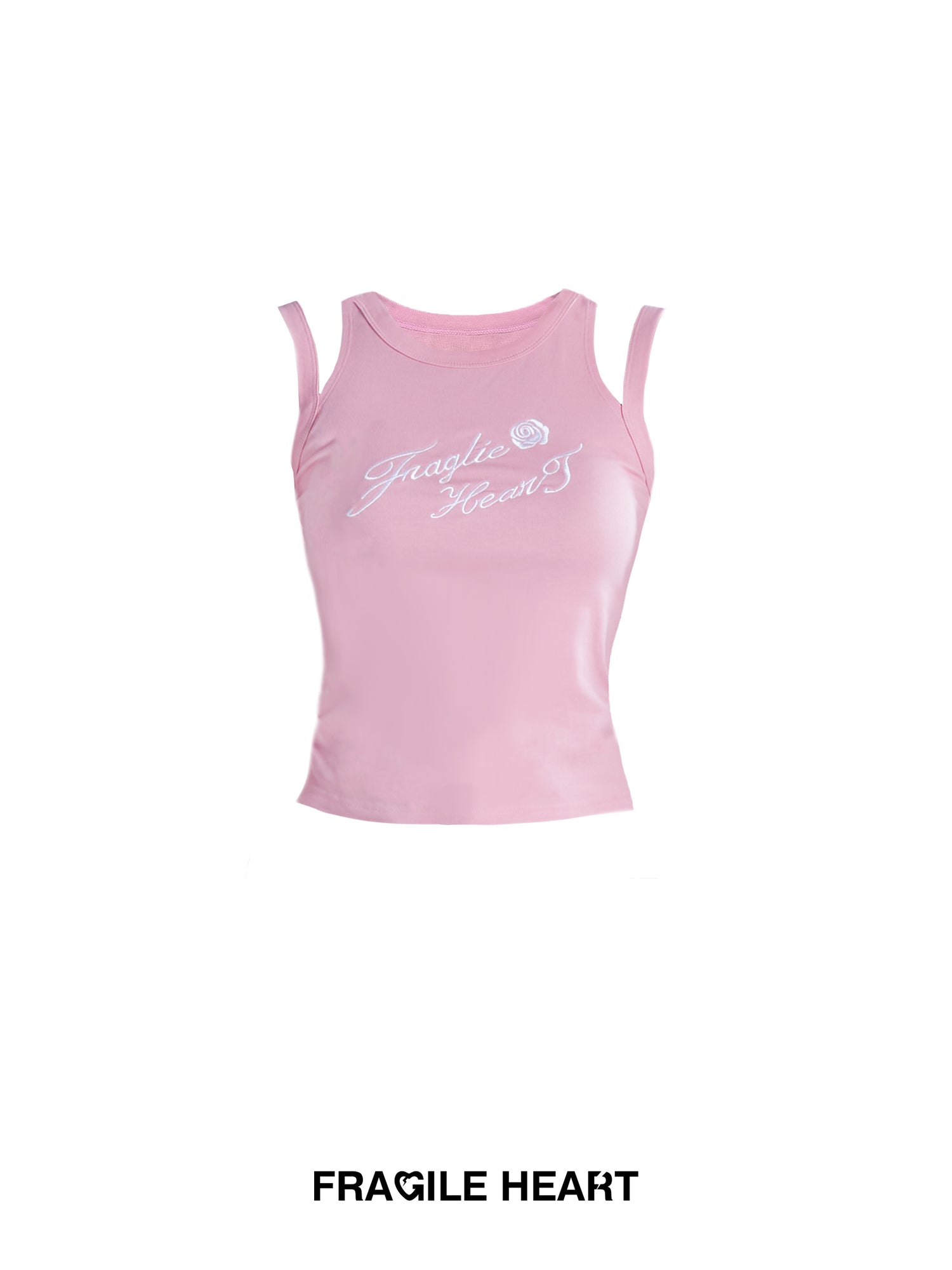 Casual Nichi Stickerei Rose Tank-Top