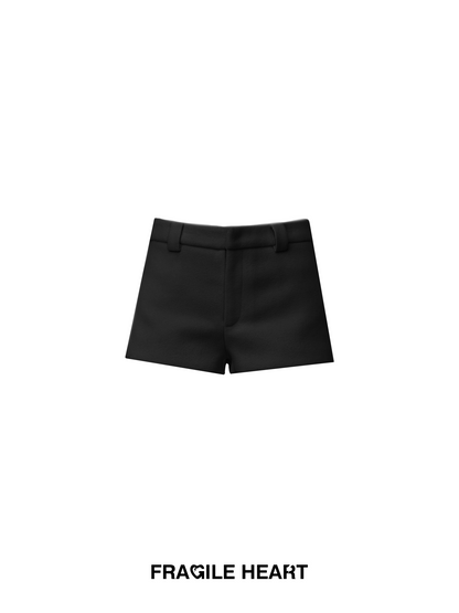 Wool Plain Chic Classy Short-Pants