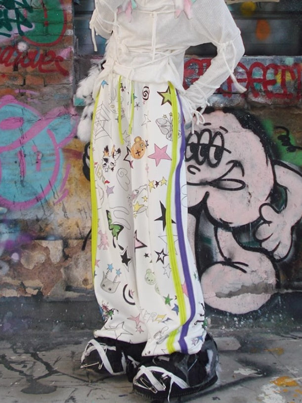 Graffiti Print Sweat Pants