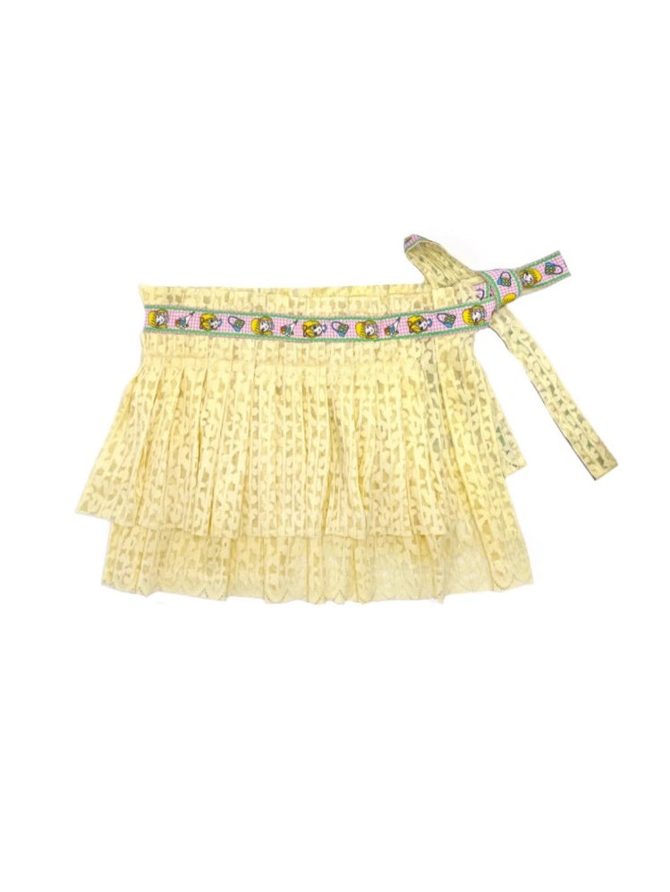 Lace Pleated Apron A-line Skirt