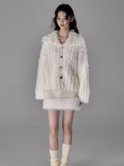 Imitation Mink Cardigan Jacket