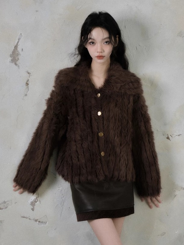 Imitation Mink Cardigan Jacket