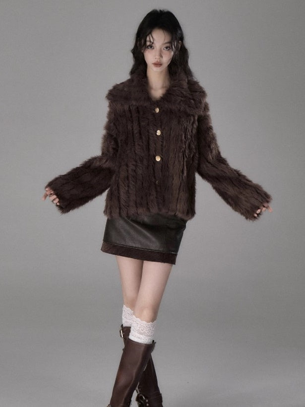 Imitation Mink Cardigan Jacket