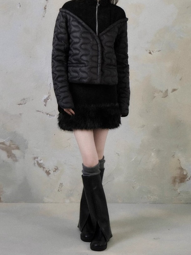 Fur Stitch A-Line Skirt