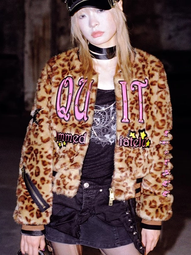 Leopard Print Embroidered Jacket