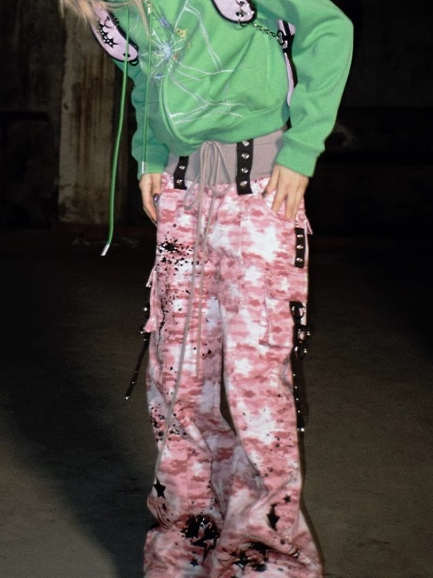 Camouflage Spray-printed Jeans