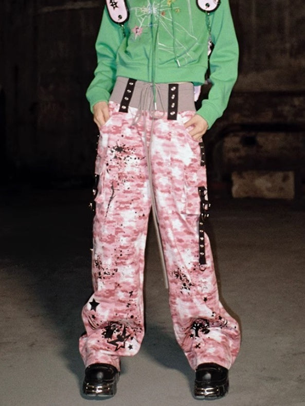 Camouflage Spray-printed Jeans