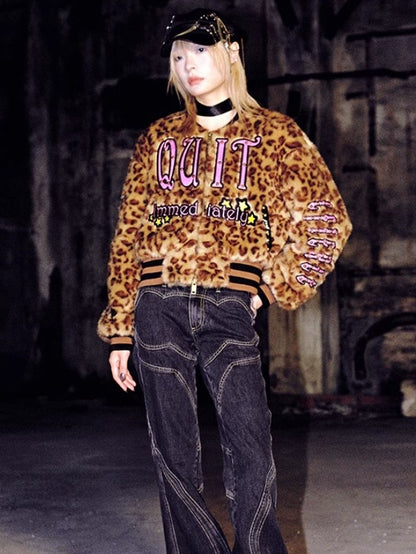 Leopard Print Embroidered Jacket