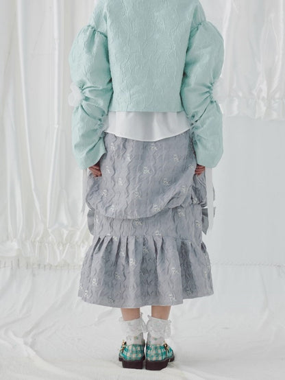 Double Layer Bow Puffy Cake Skirt