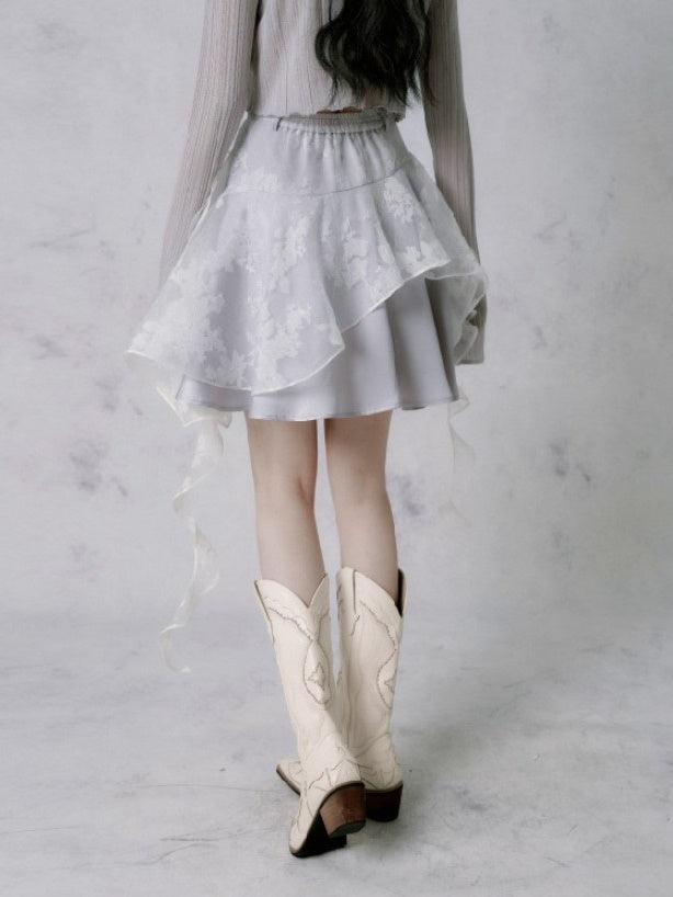 Lace Fungus Sling Top &amp; Irregular Frill Skirt