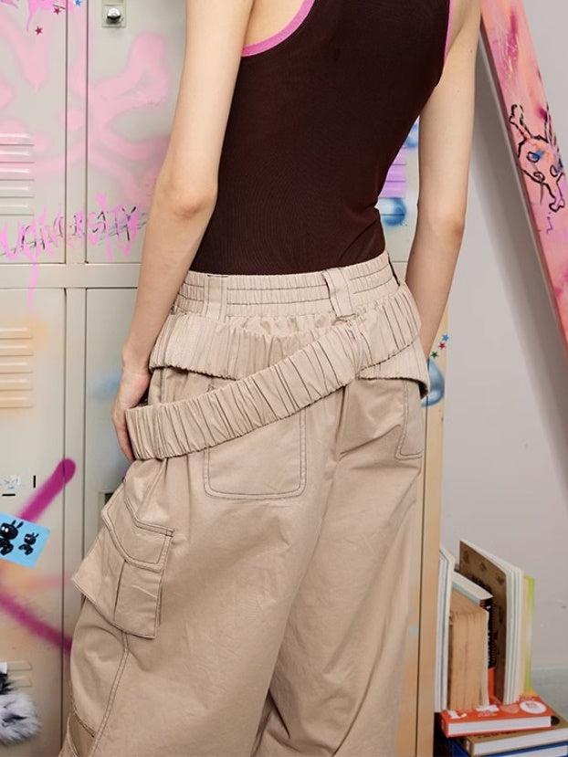 Spiral-panel Wide-leg Pants