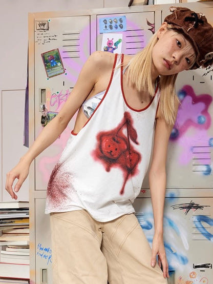 Bären Sie Cherry Print Tanktop