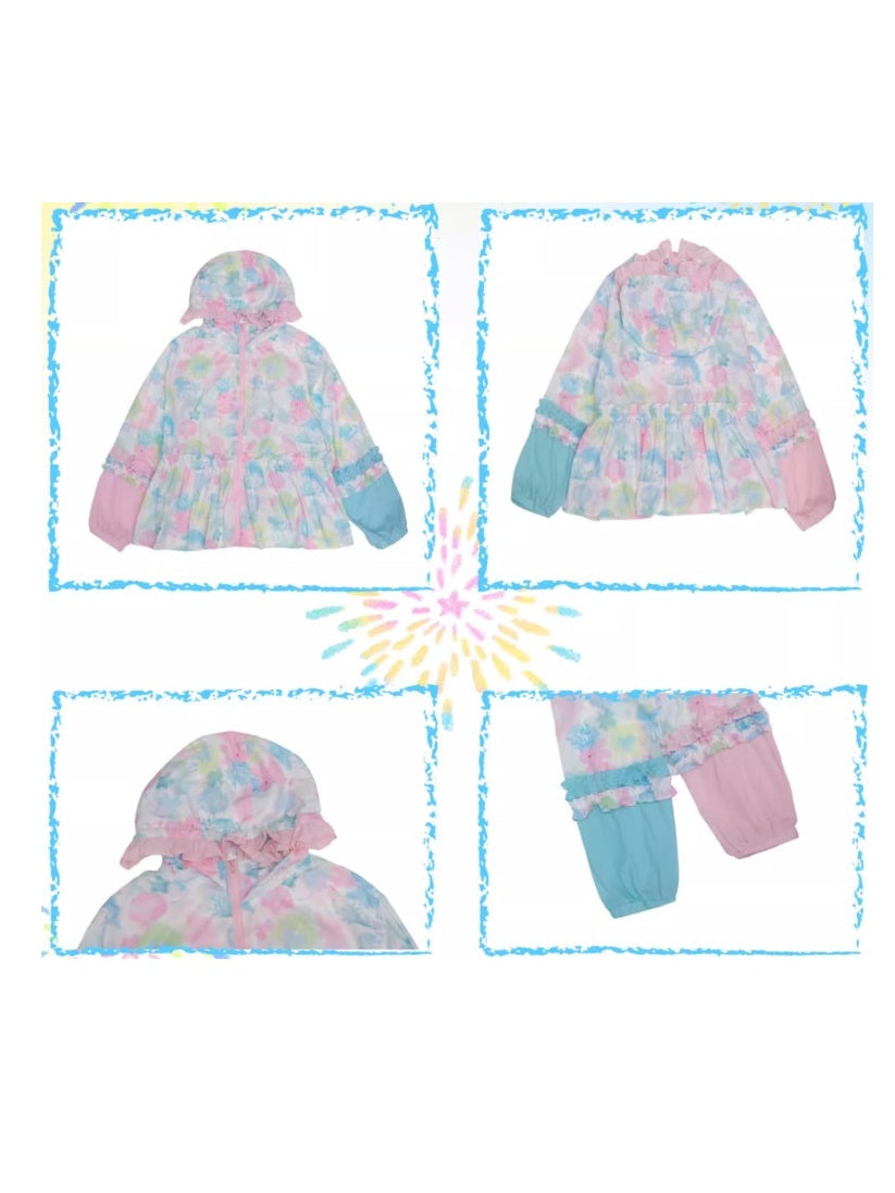 Y2k Cartoon Print Light Sonnenschutzmittel UV -Jacke