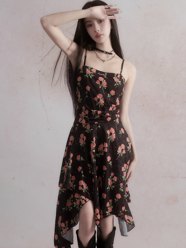 Rose Romantic Sling Dress