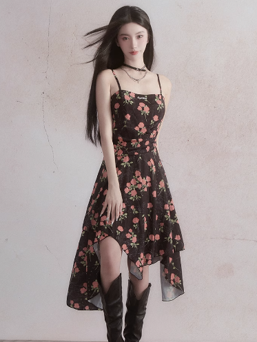 Rose Romantic Sling Dress