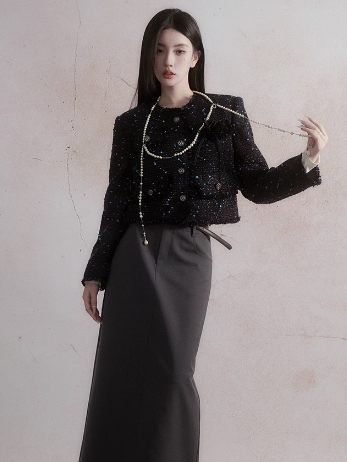 Starry Classic Tweed Jacket ＆ Pleat Skirt