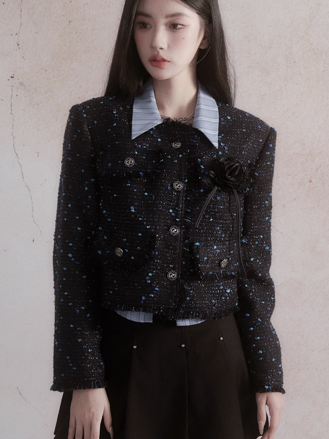 Starry Classic Tweed Jacket &amp; Pleat Skirt