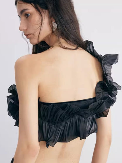 Irregular Ruched Tube Top