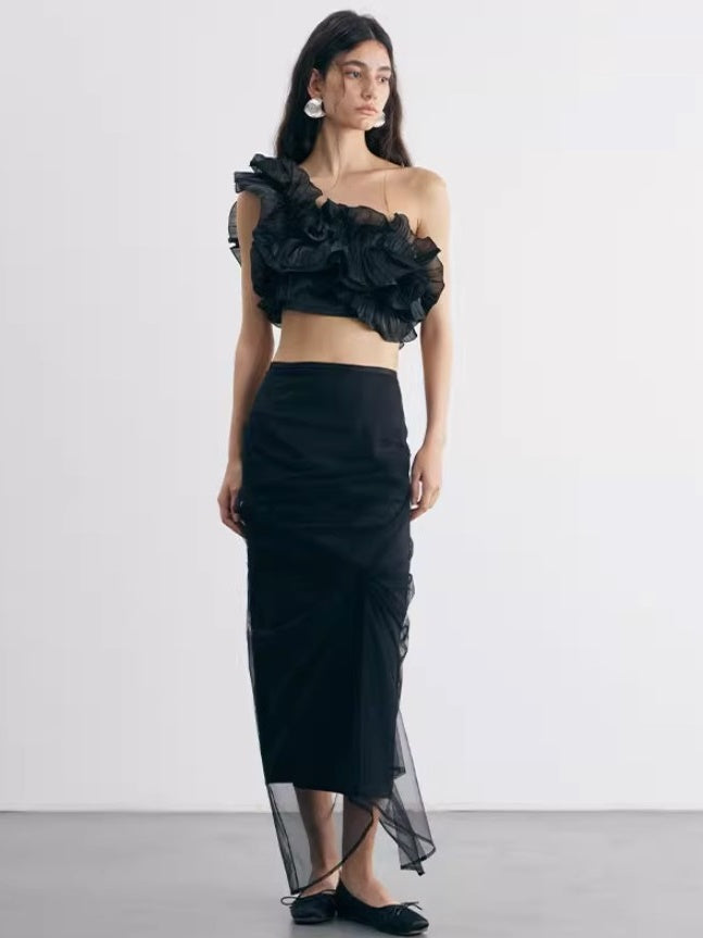 Irregular Ruched Tube Top